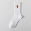Calcetines para hombre, otoño e invierno, nuevos calcetines blancos y negros, modernos, absorbentes del sudor, deportivos, bordados, hasta media pantorrilla, calcetines de algodón para mujer.