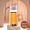 Botella de Aceite a Prueba de Fugas, Olla de Aceite de Vidrio Antiderrames, Apertura y Cierre Automáticos, Juego de Botellas de Condimentos para Salsa de Soja y Vinagre de Gran Capacidad para el Hogar