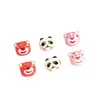 Nuevo Estilo Oso Fresa con Goteo de Aceite Cuentas con Agujero Pasante Cuentas Sueltas Venta al por Mayor Oso Panda Tesoro Nacional de Dibujos Animados Accesorios para Joyería Hechos a Mano DIY para Mujeres