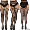 Meias de suspender antiderrapantes lingerie sexy com cintura Meias-calças femininas abertas em uma peça malha fina livre malha sexy