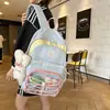 Mochila Escolar para Estudiante de Secundaria Versión Coreana Transfronteriza Femenina Linda de Gran Capacidad Mochila de Viaje para Estudiante de Secundaria Mochila Casual para Estudiante Moderna