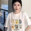 Camiseta de seda de hielo de moda, camiseta suelta con estampado de letras, cuello redondo, manga corta, camiseta de verano para mujer, nueva camiseta moderna y combinable.