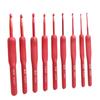 En stock, venta al por mayor, herramientas para tejer suéteres de ganchillo a mano con mango suave rojo, TRP, gancho de aluminio antideslizante para traje de ganchillo.