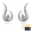 Aretes de Plata de Ley S925, Aretes de Moissanita, Listos para Usar, Modernos, Estilo Nuevo, Versátiles y que No se Desvanecen, Venta al por Mayor de Fábrica