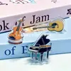Clipe para Partitura de Piano Instrumento Musical Música Criativo Pequeno Presente Clipe Estudante do Ensino Médio Pingente de Livro Ornamento Porta-Notas Adesivas de Instrumento Musical