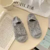 Meias Cano Baixo para Primavera e Verão, Meias Finas de Algodão de Cor Sólida com Bolinhas, Meias Estilo Japonês, Meias Invisíveis Antiderrapantes Femininas Curtas, Atacado de Fábrica
