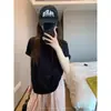 Camiseta Blanca de Puro Algodón de Manga Corta para Mujer, Nuevo Estilo Verano 2026, Color Sólido Versátil Holgada Camiseta Básica