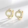 Novos brincos de argola Amazon full-diamond com zircônia, modernos e versáteis, acessórios de orelha, clipes de orelha, disponíveis para live streaming e dropshipping