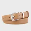Cinturón de Hebilla de Pin de Estilo Minimalista de Alta Gama, Estilo Ins para Mujer, Cinturón de Cuero Casual Hecho de Piel de Vaca de Capa Superior, Adecuado para Jeans y Pantalones de Vestir