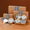 Conjunto de Tigelas e Hashis Japoneses Caixa de Presente de Luxo Tigelas e Pratos com Cor Sob Esmalte Conjunto Cerâmico Transfronteiriço Tigelas Atacado Pequeno Presente Louça