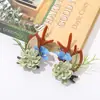 Diadema de Navidad para niños, par de pinzas para el pelo, pinza de asta, diadema de flor linda para niños, diadema de Navidad DIY