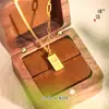 Joyería de oro Puzuo con oro brillante de 24 quilates, rico collar de oro pequeño, temperamento versátil, lingote de oro AB sólido, cadena para la clavícula para mujer