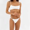Biquíni Sexy de Cintura Alta sem Costas, Cor Sólida, Alça Dupla, Modelo Europeu e Americano Novo Estilo, Fenda, Roupa de Banho Transfronteiriça para Mulheres