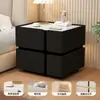 Mesita de noche inteligente de madera maciza suspendida, dormitorio simple y moderno con cerradura, sin necesidad de instalación, almacenamiento, mueble de noche de pie para el hogar