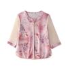 Camisa Pequeña de Chifón de Verano para Madre Color Estilo Occidental Estilo Nacional Top Verano Manga Siete Cuartos Camiseta Estilo Occidental para Mujeres de Mediana Edad y Mayores