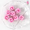 Cuentas Cuadradas de Acrílico de 14 mm con Diseño de Corazón de Dibujos Animados, Animales, Cuadros, Estampado de Leopardo para Cadena de Teléfono Móvil DIY, Accesorios para Diadema, Material
