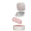 Mini espejo de maquillaje LED con luz, espejo compacto plegable de mano, espejo de aumento para belleza, espejo de viaje portátil con luz de relleno