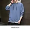 Stock de fábrica: Sudadera con capucha para hombre, manga larga, color liso, estilo retro, adecuada para primavera, otoño e invierno, negra, producto de comercio electrónico transfronterizo