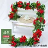 Enredaderas de Rosas Artificiales, Flores Falsas, Enredaderas Decorativas para Tubos de Aire Acondicionado de Sala de Estar, Decoración de Sistema de Calefacción, Enredaderas de Flores Artificiales de Seda de Plástico