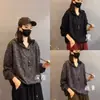 Moletom com Capuz de Tricô Casual Solto Moda Coreana Nova Primavera com Bainha Ajustável Pulôver Hoodie