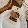 Novo Grampo de Cabelo Geométrico Kt Cat com Estampa de Leopardo Doce e Descolado Acessórios de Cabelo para Crianças Grampo de Cabelo Tecido para Meninas Clipe para Franja