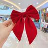 Pinza para el pelo con lazo rojo para niña, pinza para el pelo para niña, popular en Internet, nueva pinza grande para la parte trasera de la cabeza, accesorios para el pelo para niña.