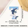Patche Bordado Letra 26 Baleia Novo Desenho Animado Transfronteiriço Onda Azul e Branca Adesivo Termocolante Patche Decorativo Patche para Roupa