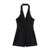 Mono de verano para mujer estilo europeo y americano con cuello halter anudado 1069