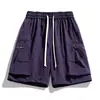 6205 [Suministro Directo de Fábrica] Nueva Marca de Moda Estilo Pareja Ropa de Trabajo Pantalones Cortos de Nailon Pantalones de Cinco Puntos para Hombre Seda Helada Multibolsillos