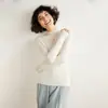 Suéter de Tricô Cashmere de Alta Qualidade Modelo Novo 2026, Blusa de Tricô Gola Alta Meia, Caimento Justo Estilo Coreano