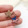 Venda Quente Transfronteiriça Pingente de Gota de Óleo Ouro KC Bandeira Americana Chapéu Estrela de Cinco Pontas Balão de Ar Quente Acessórios de Joias Criativas DIY