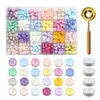 Cuchara para cuentas de cera, juego blanco compartimentado para cera, accesorios para sellos de cera de fuego, cuchara para cera de fuego, juego de montaje automático de velas blancas pequeñas