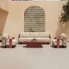 Sofá de Ratán para Exteriores Nórdico Muebles para Jardín y Patio de Villa Asiento de Ocio para Balcón de Aleación de Aluminio Juego Impermeable Resistente al Sol