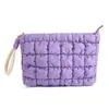 Bolsa de Cosméticos Plegada de Color Sólido Cloud Fresh 2024 Costura Portátil Casual La Más Fácil de Combinar Bolso de Mano para Mujer