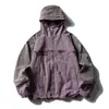 Chaqueta Impermeable para Exteriores Black Fleet para Senderismo y Montañismo para Hombres y Mujeres, Corte Holgado, Diseño Color-Block con Tiras Reflectantes