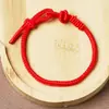 Pulsera trenzada de ocho hilos tejida a mano, semiacabada, para hacer tú mismo, usable, con cuentas de transferencia, joyería dorada, Pulsera de Cuerda Roja Guardiana para Mujer