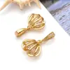DIY Vida Marina Dorada Chapado en Cobre Oro Real de 18K Fuerte Retención de Color Broche de Girasol Colgante de Circonita Dijes Accesorios de Joyería