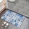 Alfombra Suave de Barro de Diatomeas Estilo Mediterráneo Patrón de Baldosa Cuadriculada Alfombra Absorbente Antideslizante Alfombra con Patrón Retro