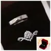 Anillos de Pareja Japoneses y Coreanos, Anillos de Boda con Diamantes Artificiales, Propuesta en Vivo, Anillos Falsos, Accesorios de Boda de Moda para Mujer, Estilo Popular de Moda