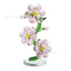 Artesanías de Cristal flor de ciruelo rosa decoración de escritorio hogar decoración de flores regalo del Día de la Madre suministro transfronterizo