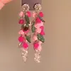 Brincos de Borla Flor Rosa Doce "Jardim de Primavera" Nova Entrada Primavera e Verão 2024 Moda de Luxo Brincos Exquisitos