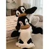 Divertido Pingüino Más Terciopelo Engrosado Dibujos Animados con Capucha Coral Fleece Conjunto de Pijama para Mujer Invierno Nuevo Felpa Ropa de Casa para Mujer