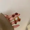 Pendientes de Resina con Forma de Gota de Agua Estilo Europeo y Americano, Moda Coreana, Pendientes de Personalidad Simples y Únicos, Tachuelas Versátiles y Retro