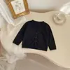 Versión Coreana Ins del Nuevo Estilo de Verano Algodón Puro Versátil Color Sólido Manga Larga Chaqueta de Aire Acondicionado Cardigan Anti-Mosquitos Ropa para Salir de Recién Nacido