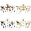 Conjunto de Mesa e Cadeiras de Lazer para Recepção, Mesa de Reunião de Escritório, Mesa de Jantar para Loja de Chá e Café, Uso Doméstico para Apartamentos Pequenos, Mesa Redonda Pequena para Varanda