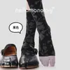 Calcetines retro japoneses hechos a mano de punto con relieve de planta floral, calcetines de media caña florales artísticos de nicho, calcetines de algodón sin costuras