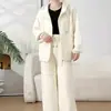 Conjunto Feminino Estilo Coreano 2026 Novo Primavera Outono Inverno Arroz Pegajoso Casual Solto Esportivo Moletom com Capuz Calça de Perna Larga Conjunto de Duas Peças