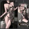 Lencería de Moda con Estilo Antiguo Cuello Halter, Cheongsam Transparente, Seductora y Sexy para Busto Pequeño, Atuendo Apasionado para Cita Que No Requiere Quitarse