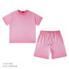 Marca Trendy Infantil de Xinjiang Estilo de Alta Gama Conjunto de Verano Lavado de Manga Corta y Shorts para Niños y Niñas, Peso Pesado de 250g