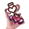 Pinza para el pelo, rosa, morado, diseño de corazón, material plástico